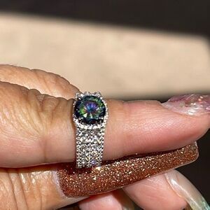 New rainbow 🌈 color stone mounted in 925 sterling silver